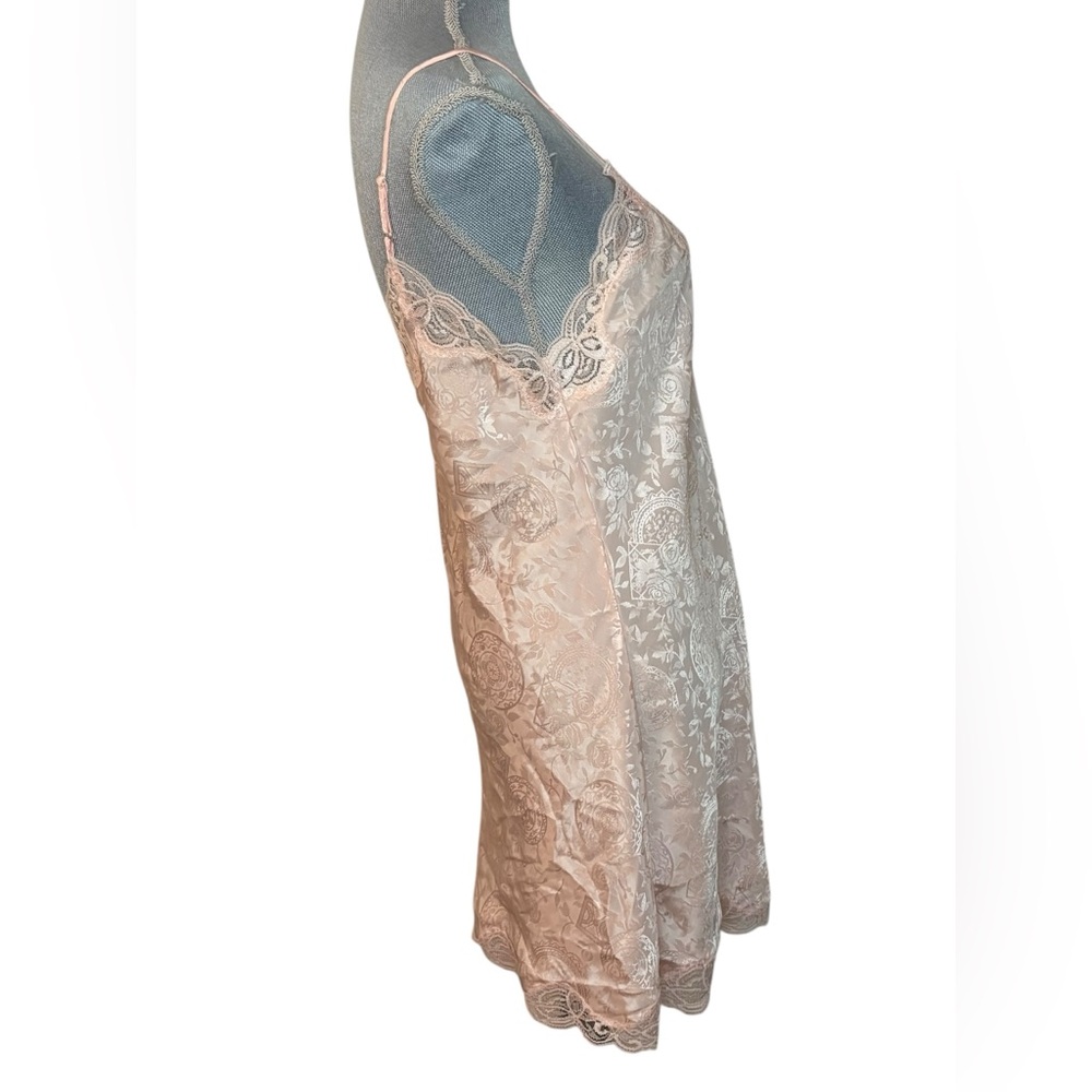 Vintage Victoria’s Secret Pink Lace Satin Slip Dress Y2K Size S - Picture 2 of 9